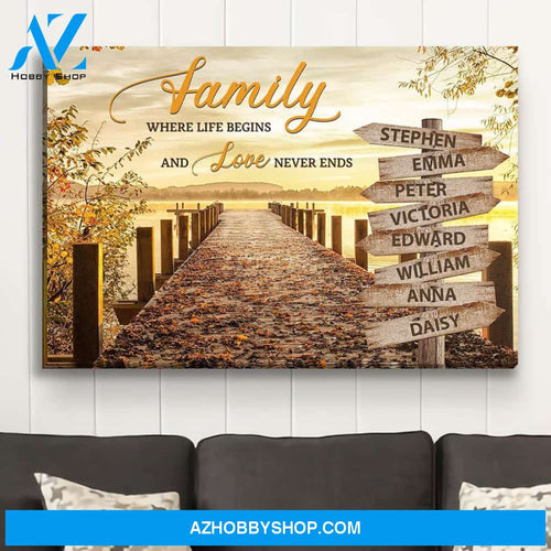 Autumn Lake - Personalized Custom Multi-Name Canvas