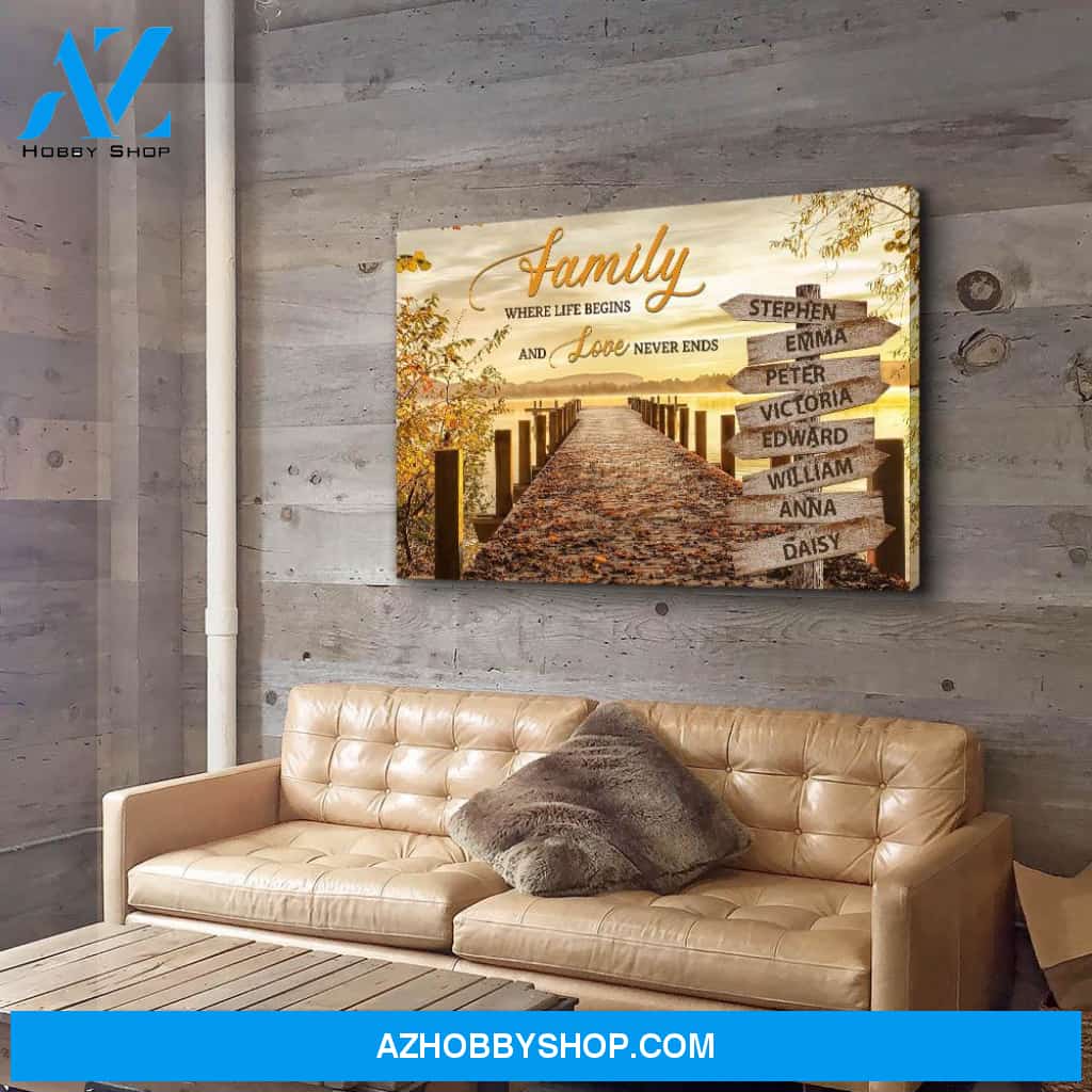 Autumn Lake - Personalized Custom Multi-Name Canvas