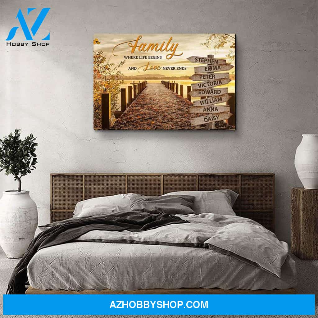 Autumn Lake - Personalized Custom Multi-Name Canvas