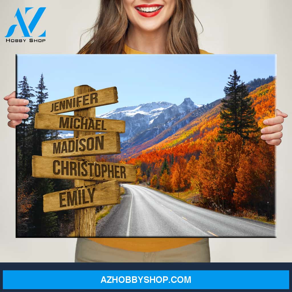 Autumn Mountain Multi-Names Premium Canvas