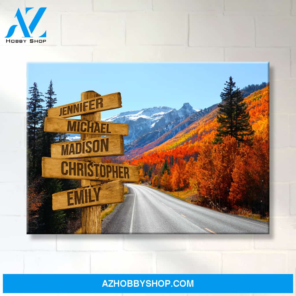 Autumn Mountain Multi-Names Premium Canvas