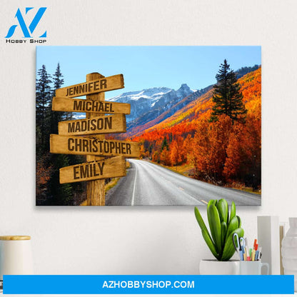 Autumn Mountain Multi-Names Premium Canvas