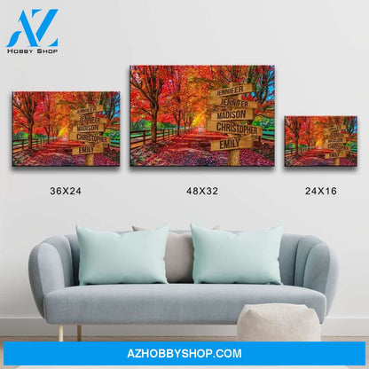 Autumn Red Road Multi-Names Premium Canvas