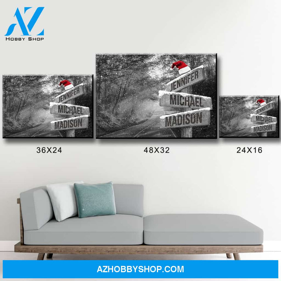 Autumn Road Christmas Multi-Names Premium Canvas