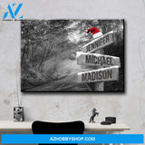 Autumn Road Christmas Multi-Names Premium Canvas
