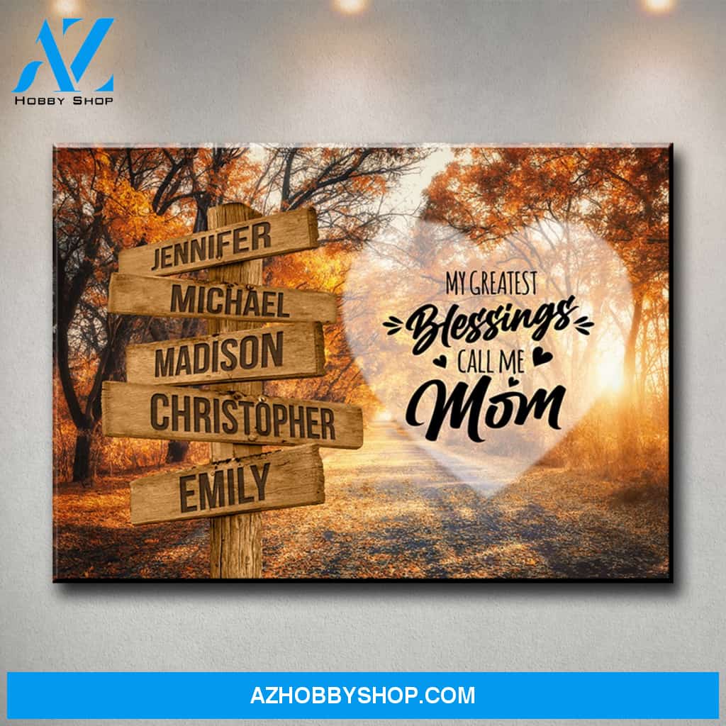 Autumn Road 2 Color - Call Me Mom Multi-Names Premium Canvas