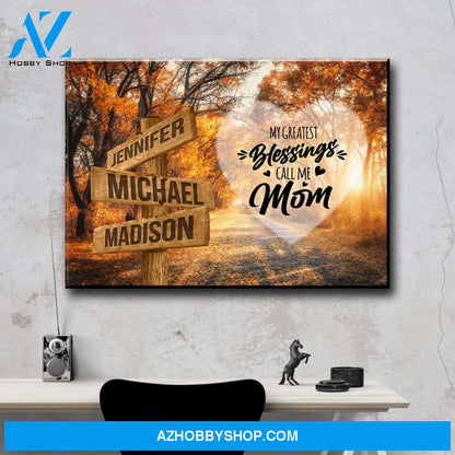 Autumn Road 2 Color - Call Me Mom Multi-Names Premium Canvas