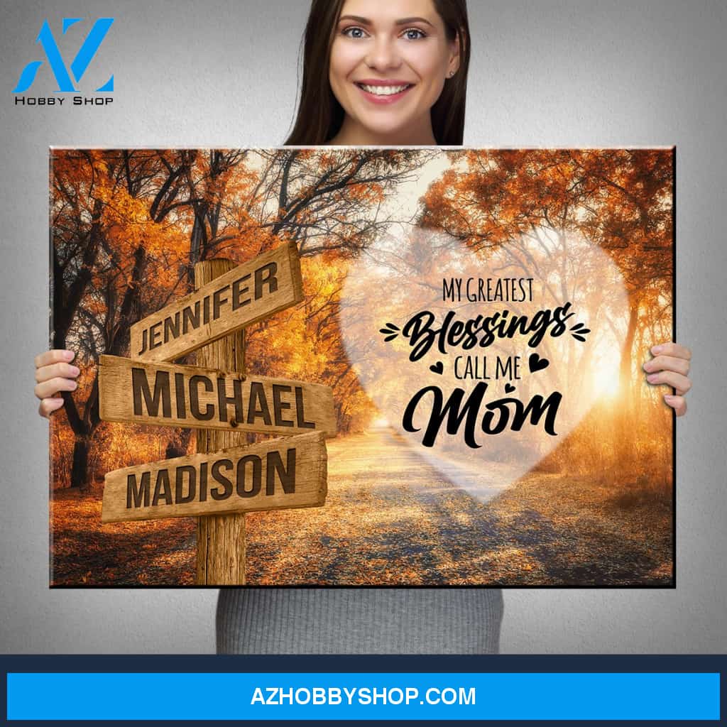 Autumn Road 2 Color - Call Me Mom Multi-Names Premium Canvas