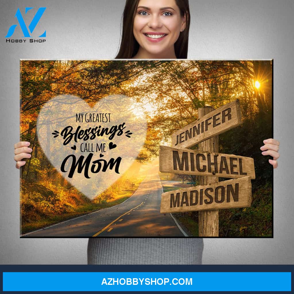 Autumn Road Color - Call Me Mom Multi-Names Premium Canvas