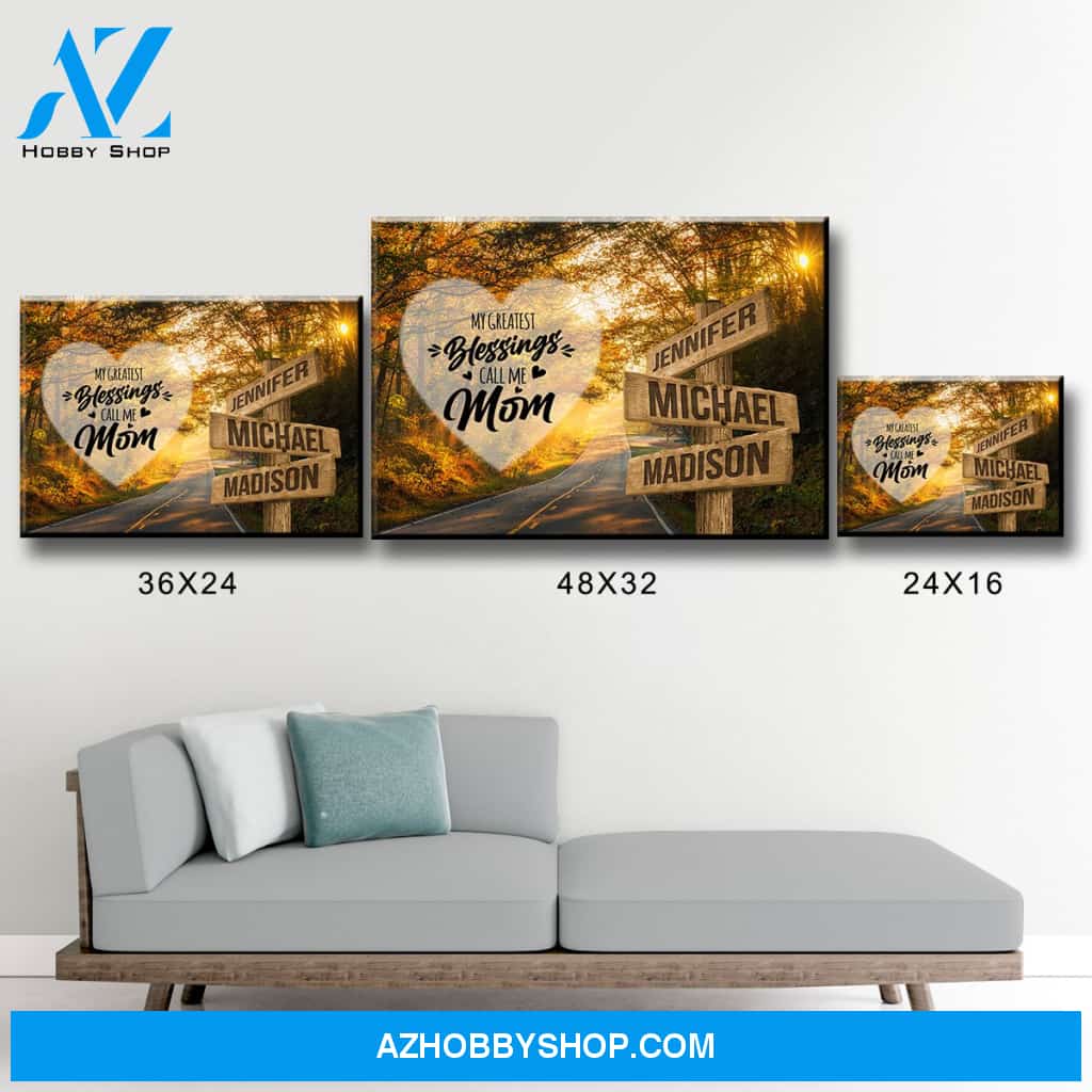 Autumn Road Color - Call Me Mom Multi-Names Premium Canvas