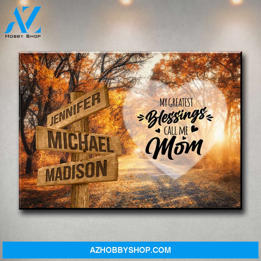 Autumn Road 2 Color - Call Me Mom Multi-Names Premium Canvas