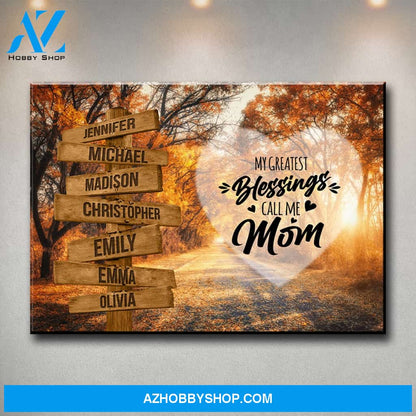 Autumn Road 2 Color - Call Me Mom Multi-Names Premium Canvas
