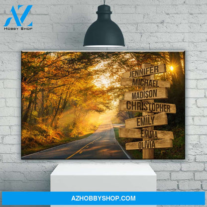 Autumn Road Color Multi-Names Premium Canvas