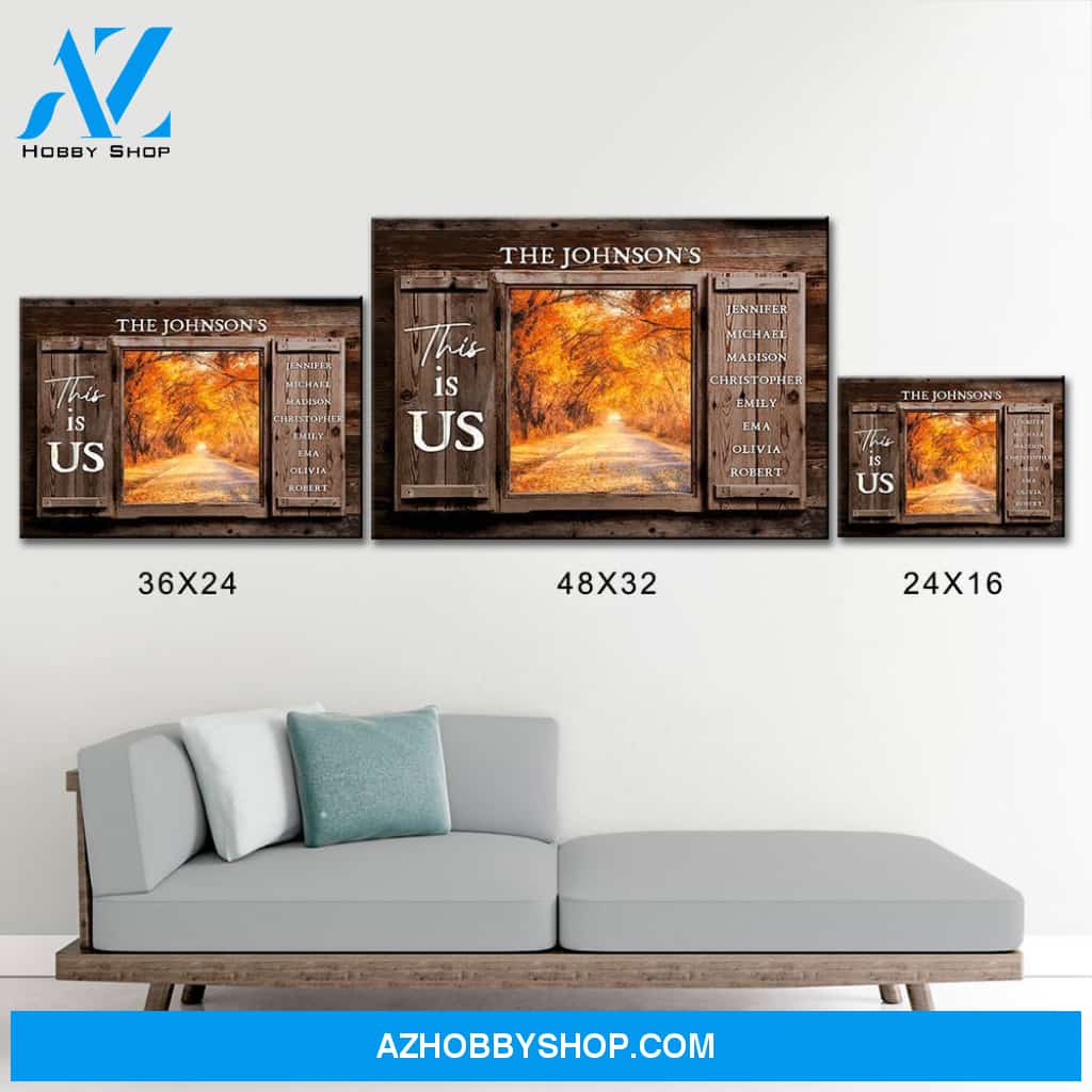 Autumn Road Color Wood Shutters Multi-Names Premium Canvas