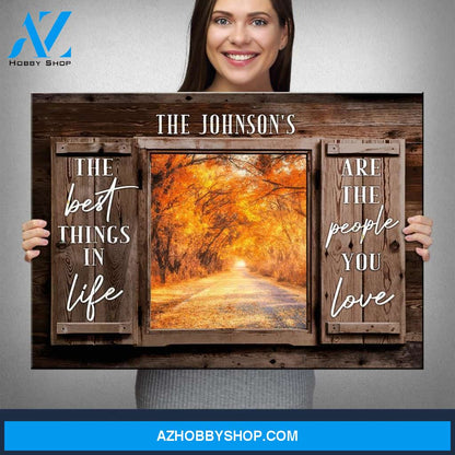 Autumn Road Color Wood Shutters Premium Canvas Saying 3