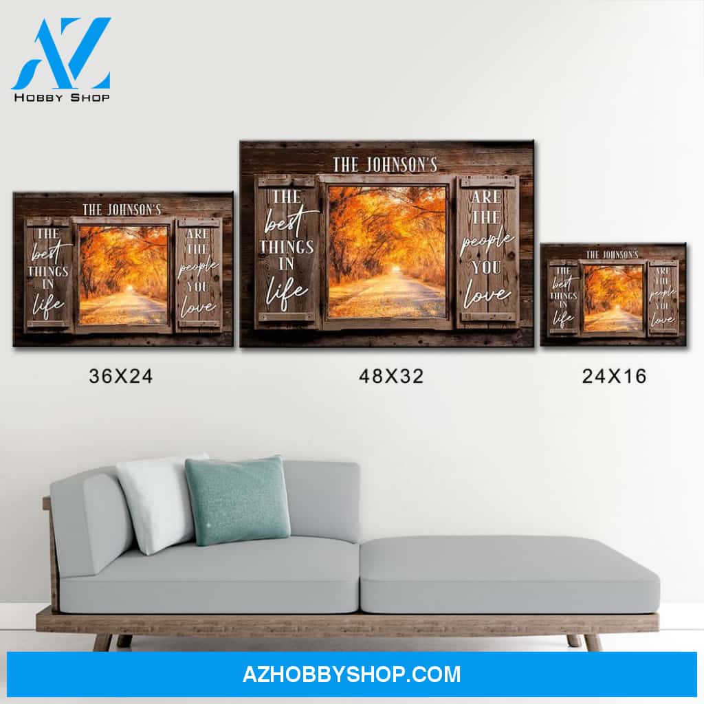 Autumn Road Color Wood Shutters Premium Canvas Saying 3