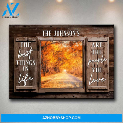 Autumn Road Color Wood Shutters Premium Canvas Saying 3