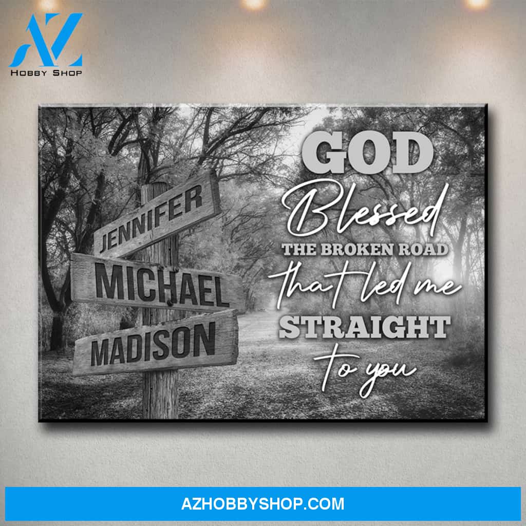 Autumn Road 2 - God Blessed Multi-Names Premium Canvas