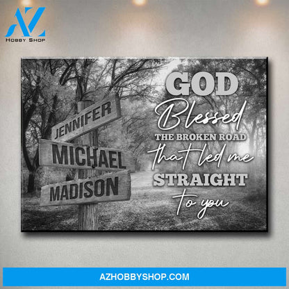Autumn Road 2 - God Blessed Multi-Names Premium Canvas