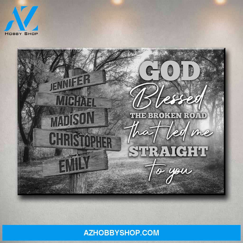 Autumn Road 2 - God Blessed Multi-Names Premium Canvas