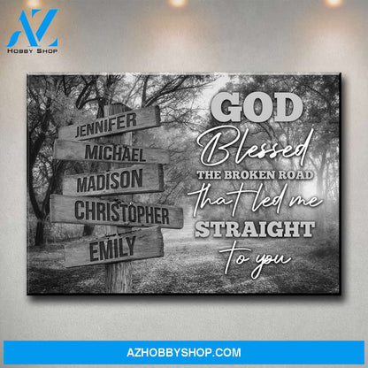 Autumn Road 2 - God Blessed Multi-Names Premium Canvas