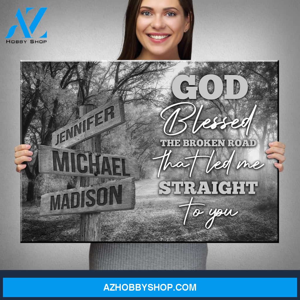 Autumn Road 2 - God Blessed Multi-Names Premium Canvas