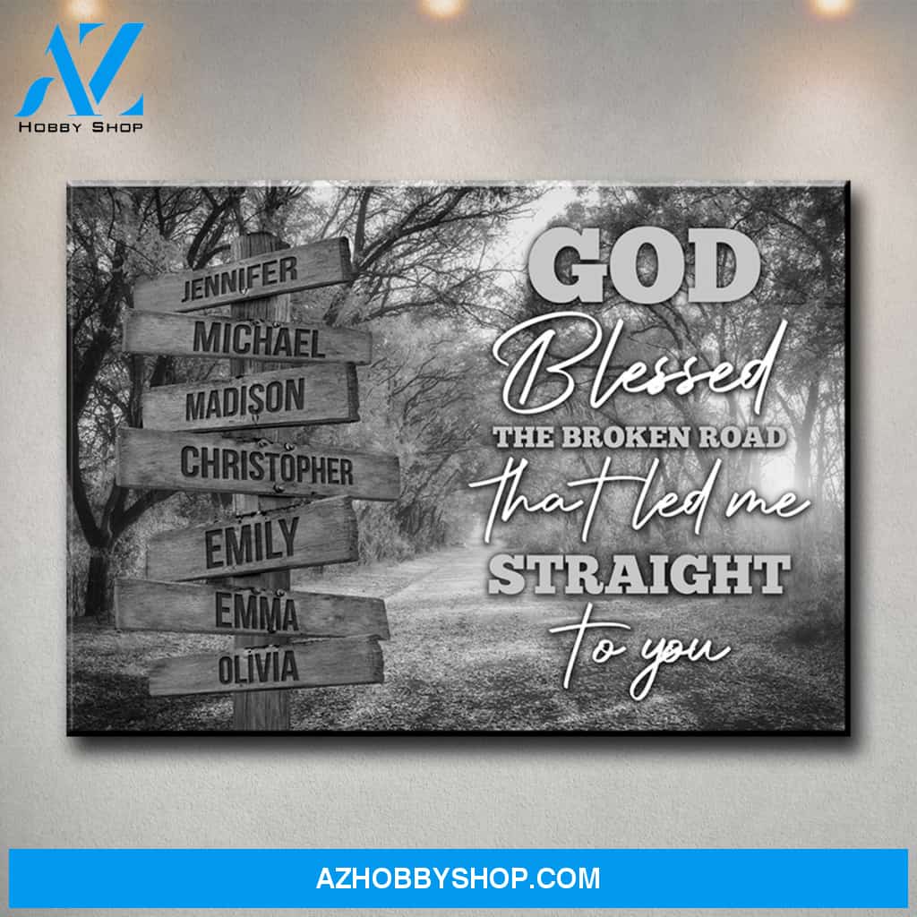 Autumn Road 2 - God Blessed Multi-Names Premium Canvas