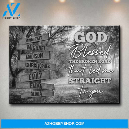 Autumn Road 2 - God Blessed Multi-Names Premium Canvas