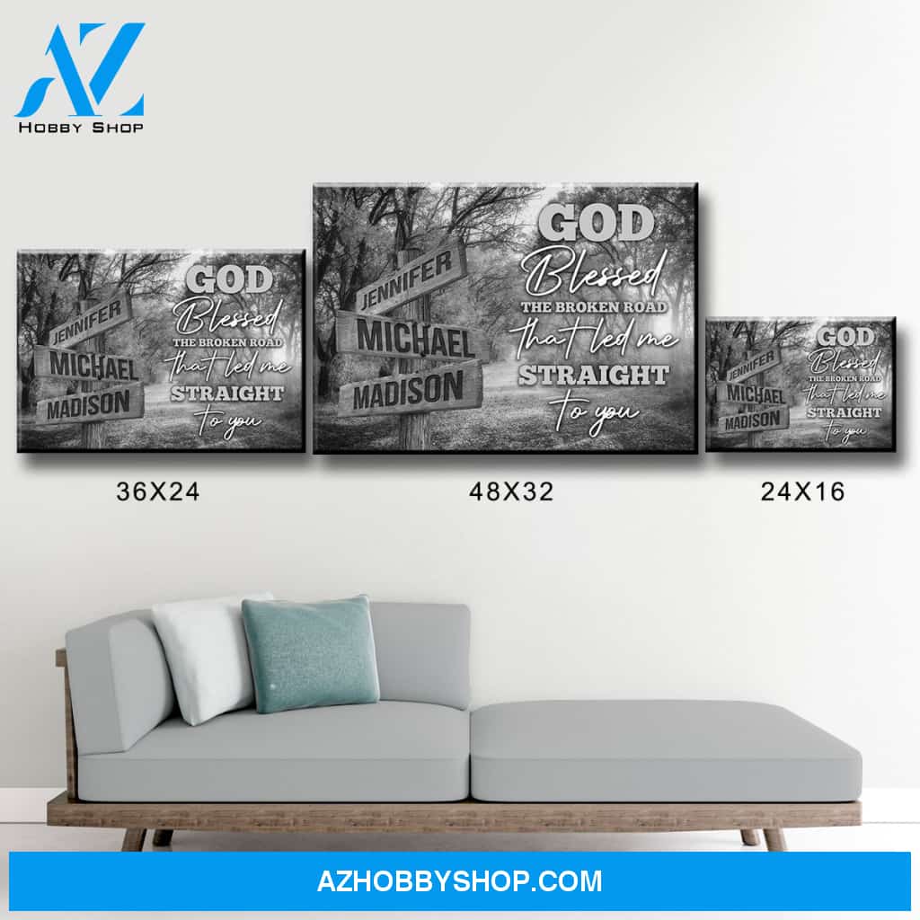 Autumn Road 2 - God Blessed Multi-Names Premium Canvas