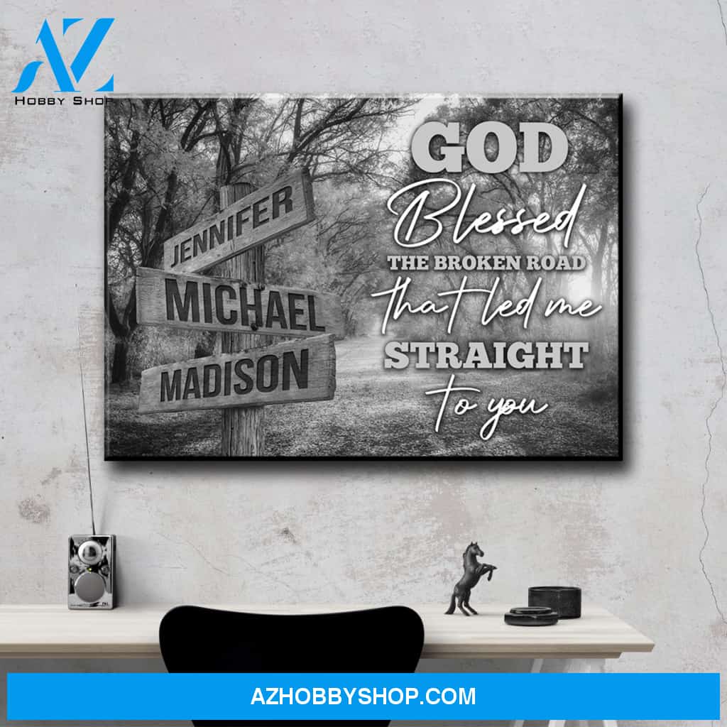 Autumn Road 2 - God Blessed Multi-Names Premium Canvas