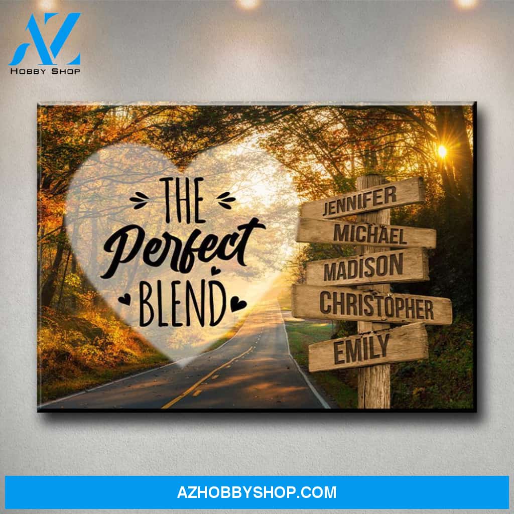 Autumn Road Heart Color Saying 4 Multi-Names Premium Canvas