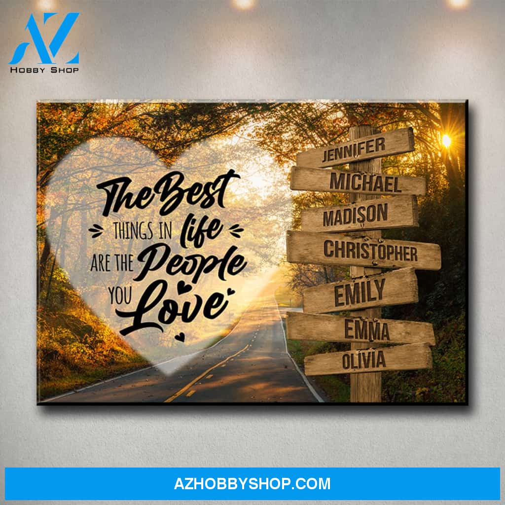 Autumn Road Heart Color Saying 3 Multi-Names Premium Canvas