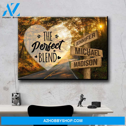 Autumn Road Heart Color Saying 4 Multi-Names Premium Canvas