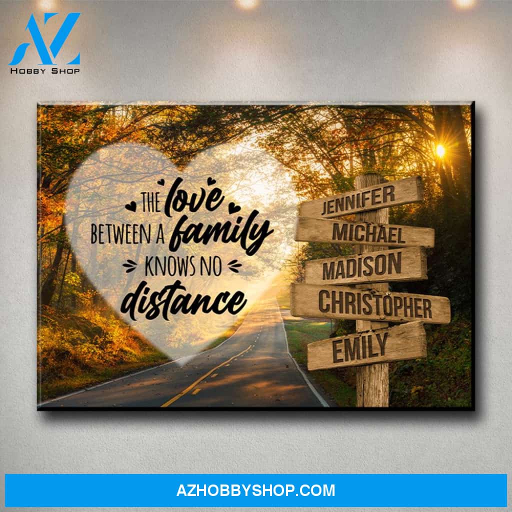 Autumn Road Heart Color Saying 5 Multi-Names Premium Canvas