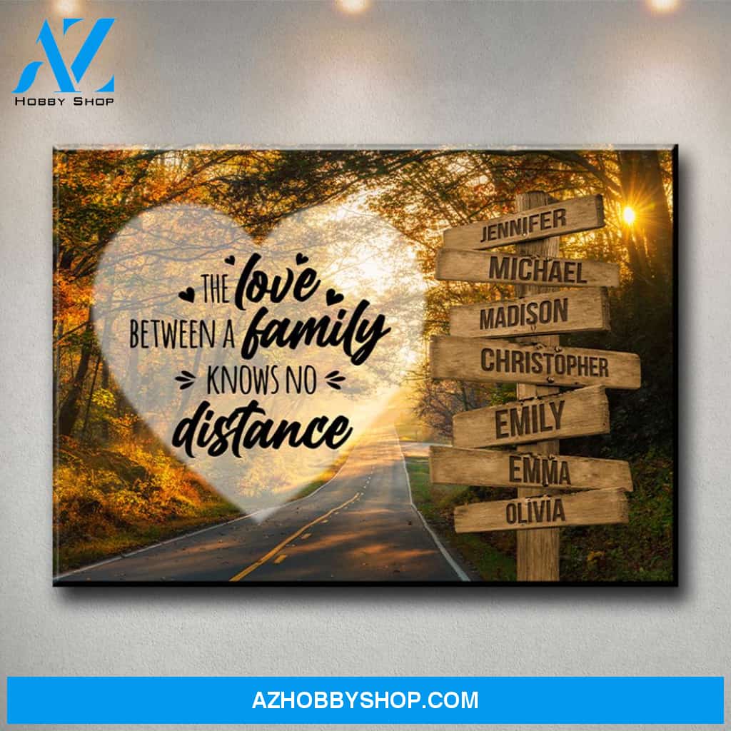 Autumn Road Heart Color Saying 5 Multi-Names Premium Canvas