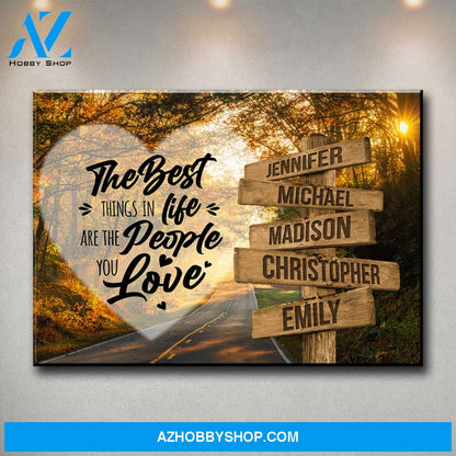 Autumn Road Heart Color Saying 3 Multi-Names Premium Canvas