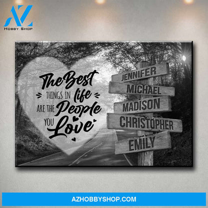 Autumn Road Heart Saying 3 Multi-Names Premium Canvas