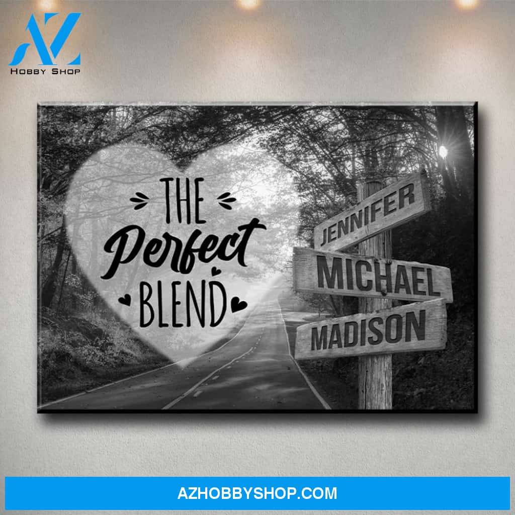 Autumn Road Heart Saying 4 Multi-Names Premium Canvas
