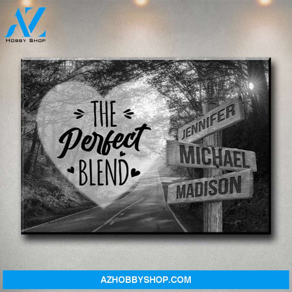 Autumn Road Heart Saying 4 Multi-Names Premium Canvas