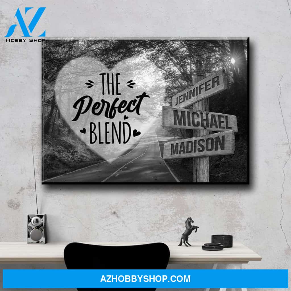 Autumn Road Heart Saying 4 Multi-Names Premium Canvas