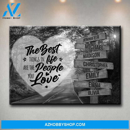 Autumn Road Heart Saying 3 Multi-Names Premium Canvas