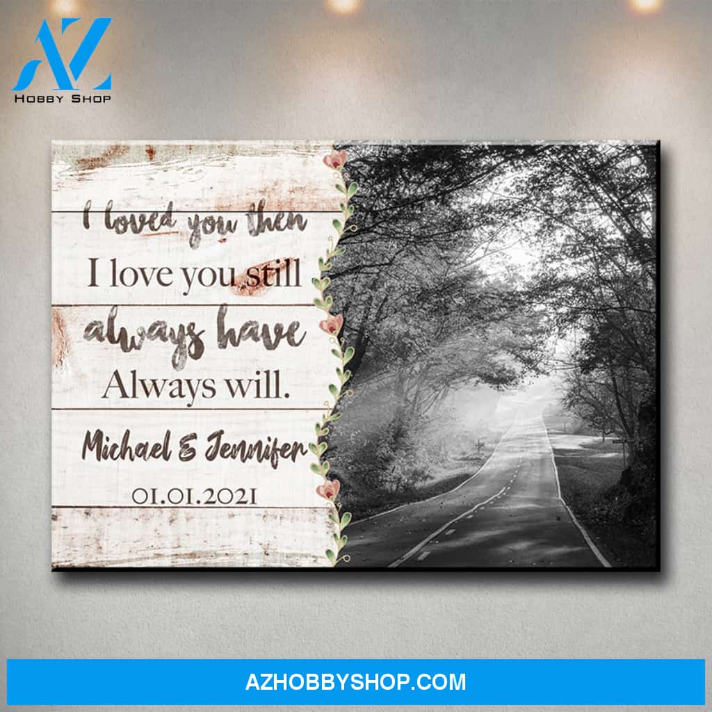Autumn Road Love You Premium Canvas 1