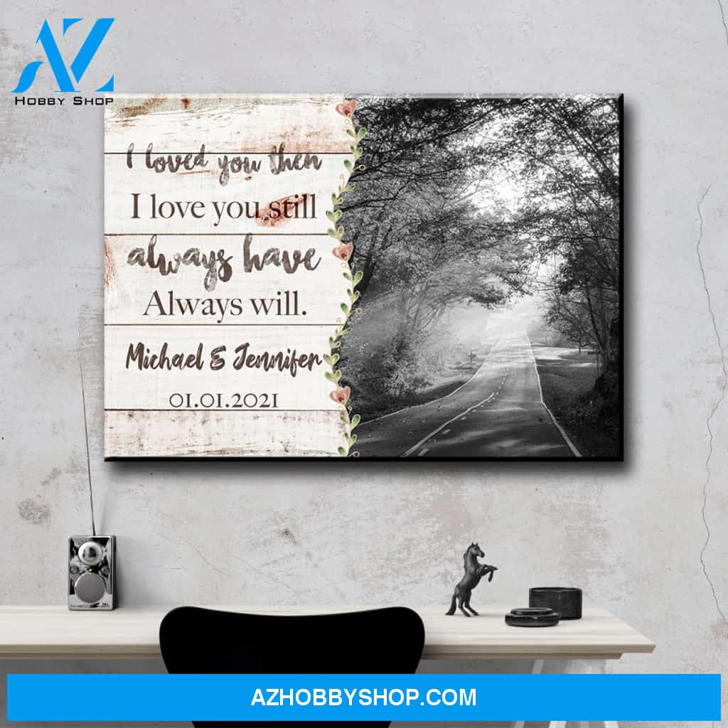Autumn Road Love You Premium Canvas 1