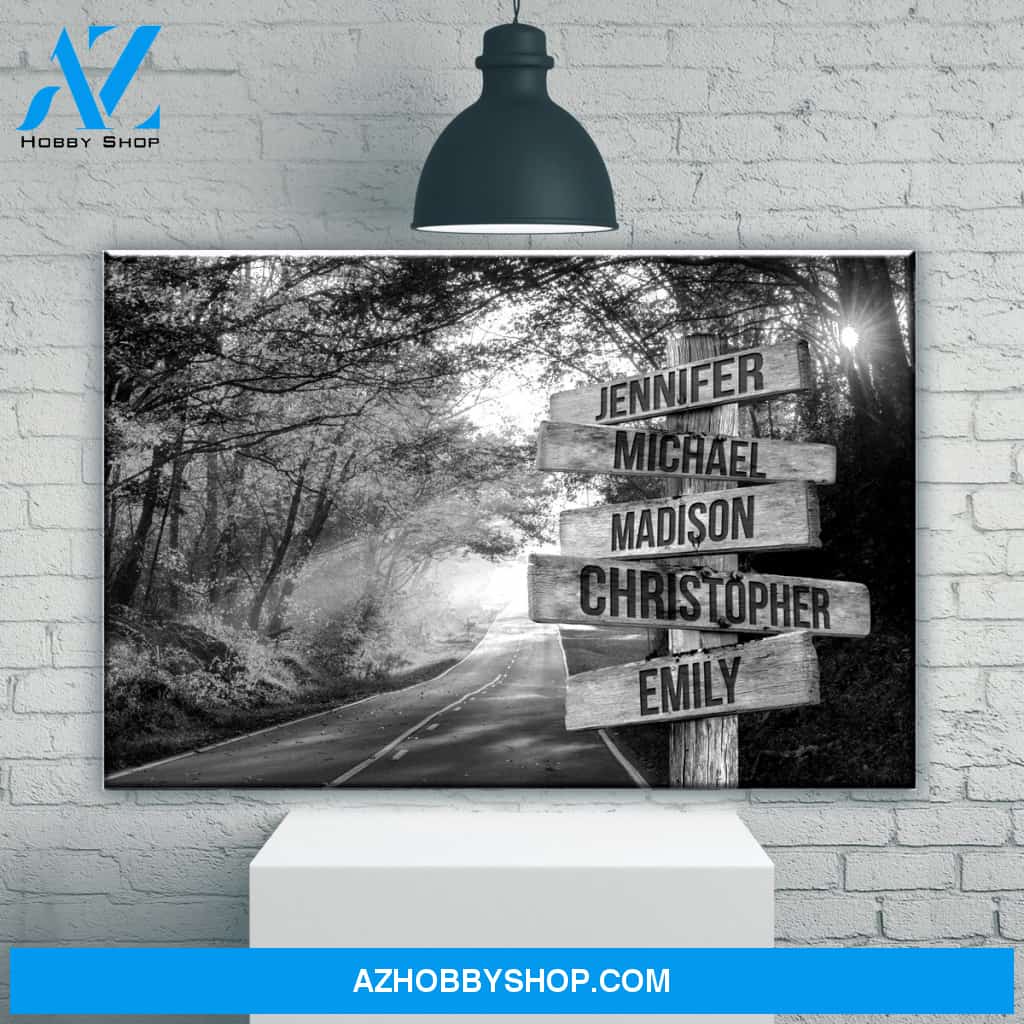 Autumn Road Multi-Names Premium Canvas