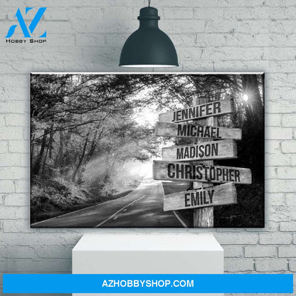 Autumn Road Multi-Names Premium Canvas