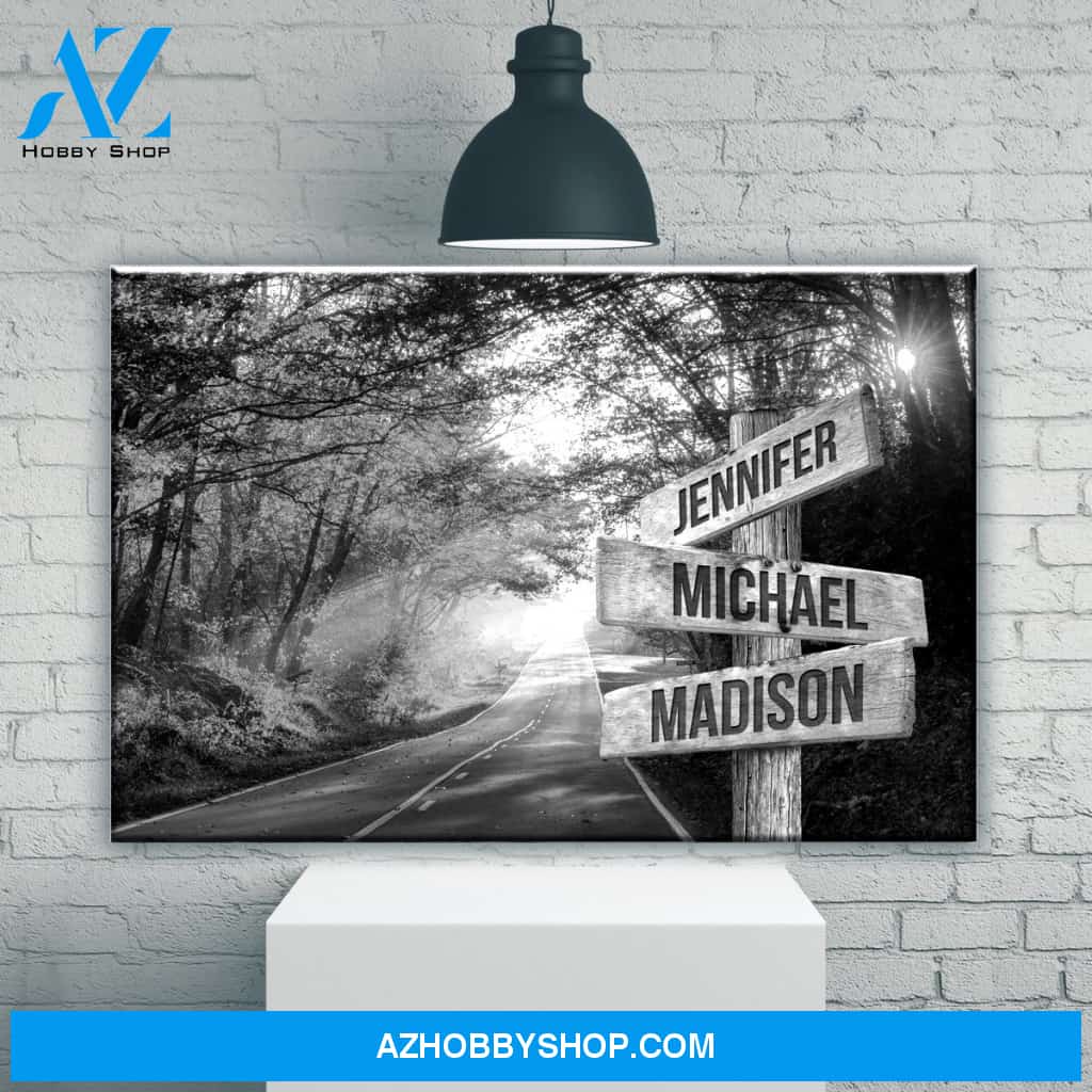 Autumn Road Multi-Names Premium Canvas