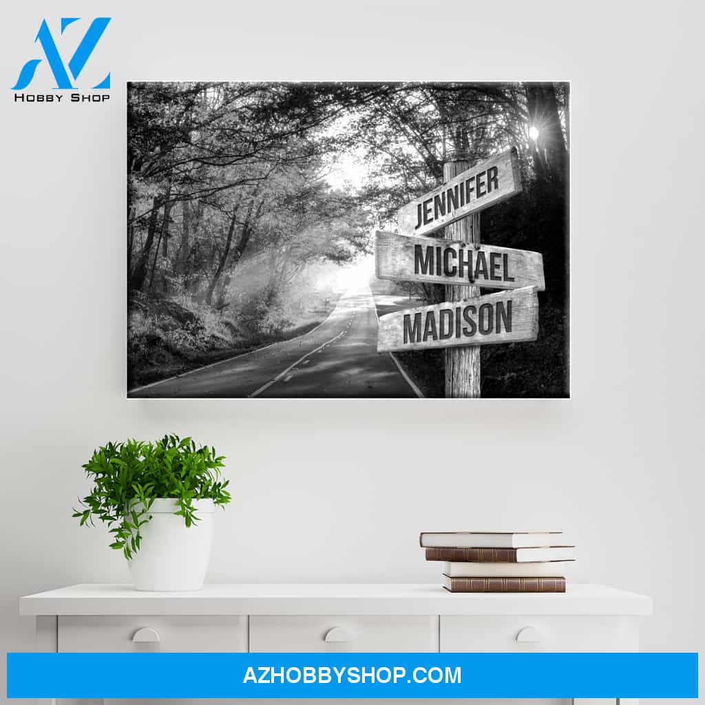 Autumn Road Multi-Names Premium Canvas