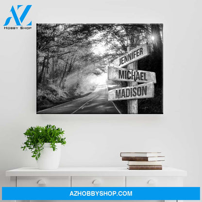 Autumn Road Multi-Names Premium Canvas
