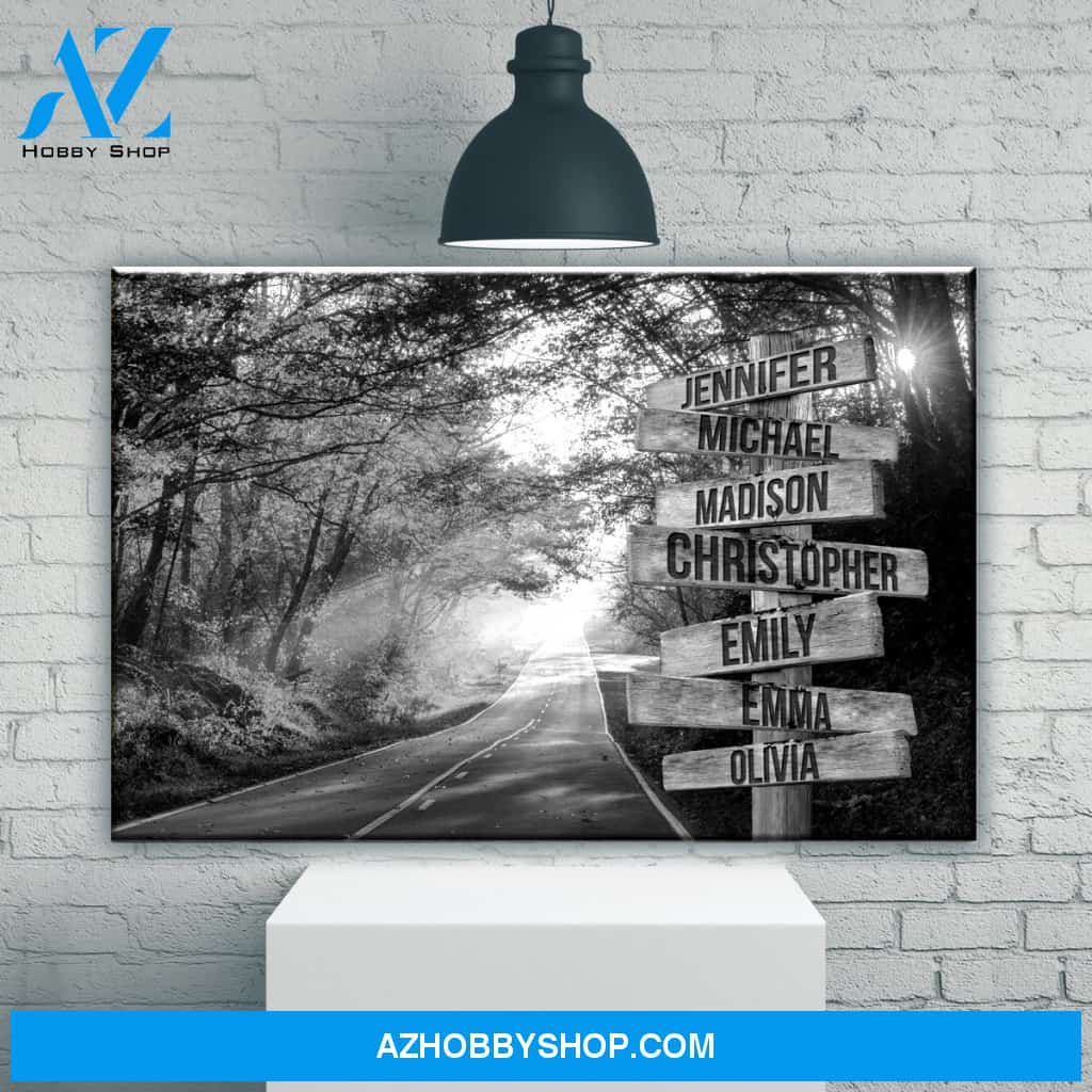 Autumn Road Multi-Names Premium Canvas