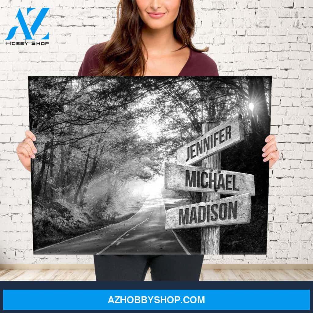 Autumn Road Multi-Names Premium Canvas